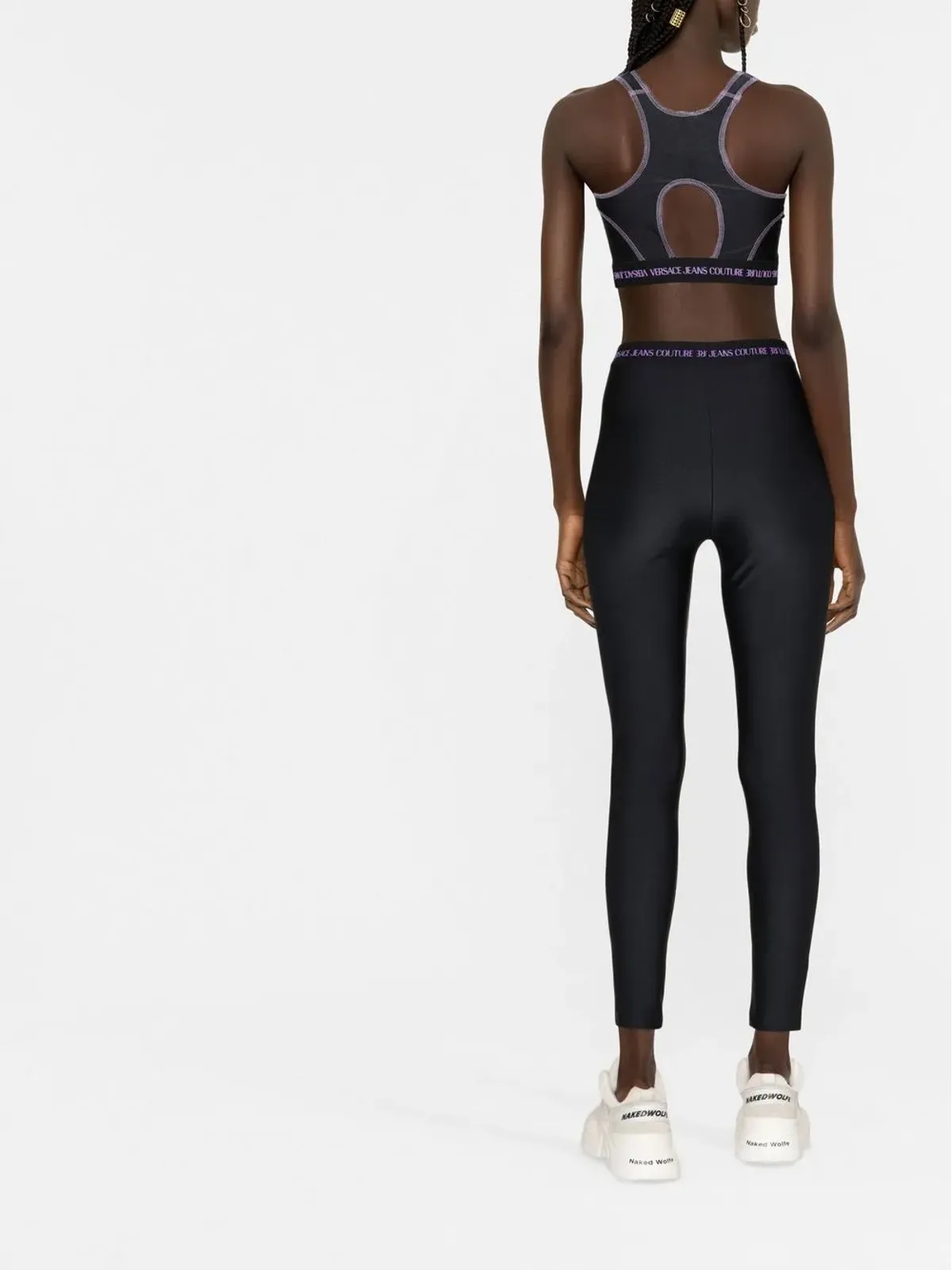 Versace Jeans Couture ロゴバンド付きクロップトップ - 画像4