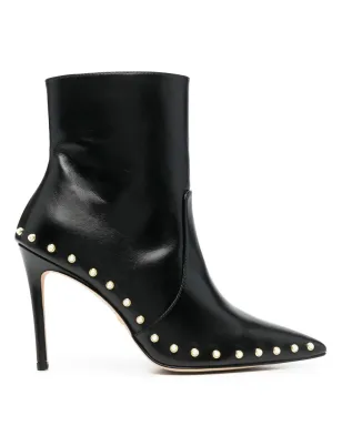 Stuart Weitzman パールディテール付き 110mm レザーブーツ - サムネイル1