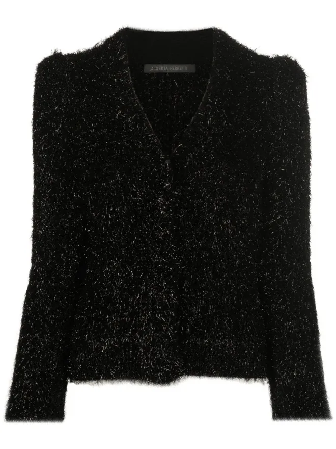 Alberta Ferretti Alberta Ferretti Vネック フワフワ ニットセーターの商品画像