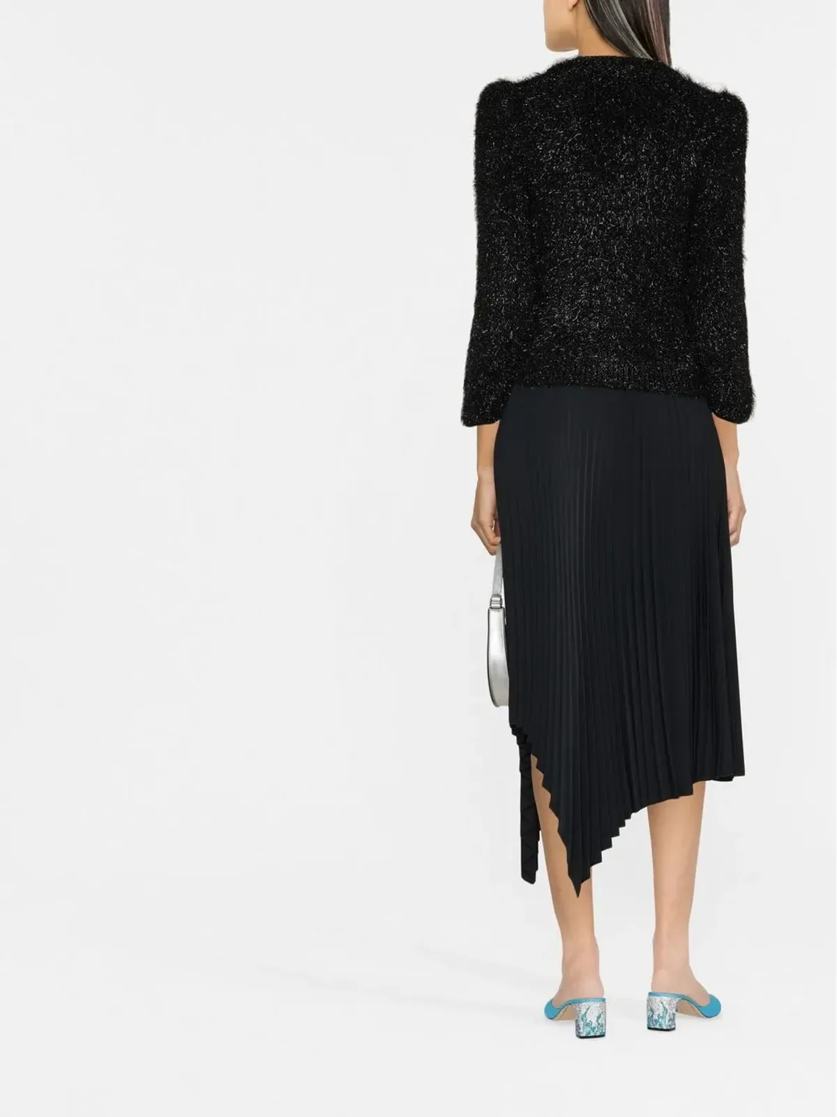 Alberta Ferretti Vネック フワフワ ニットセーター - 画像3