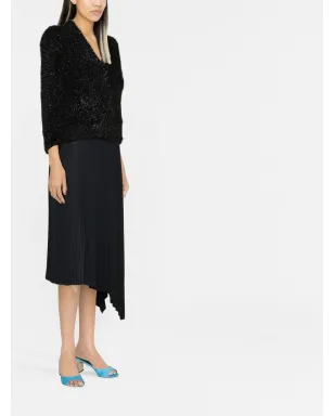Alberta Ferretti Vネック フワフワ ニットセーター - サムネイル4