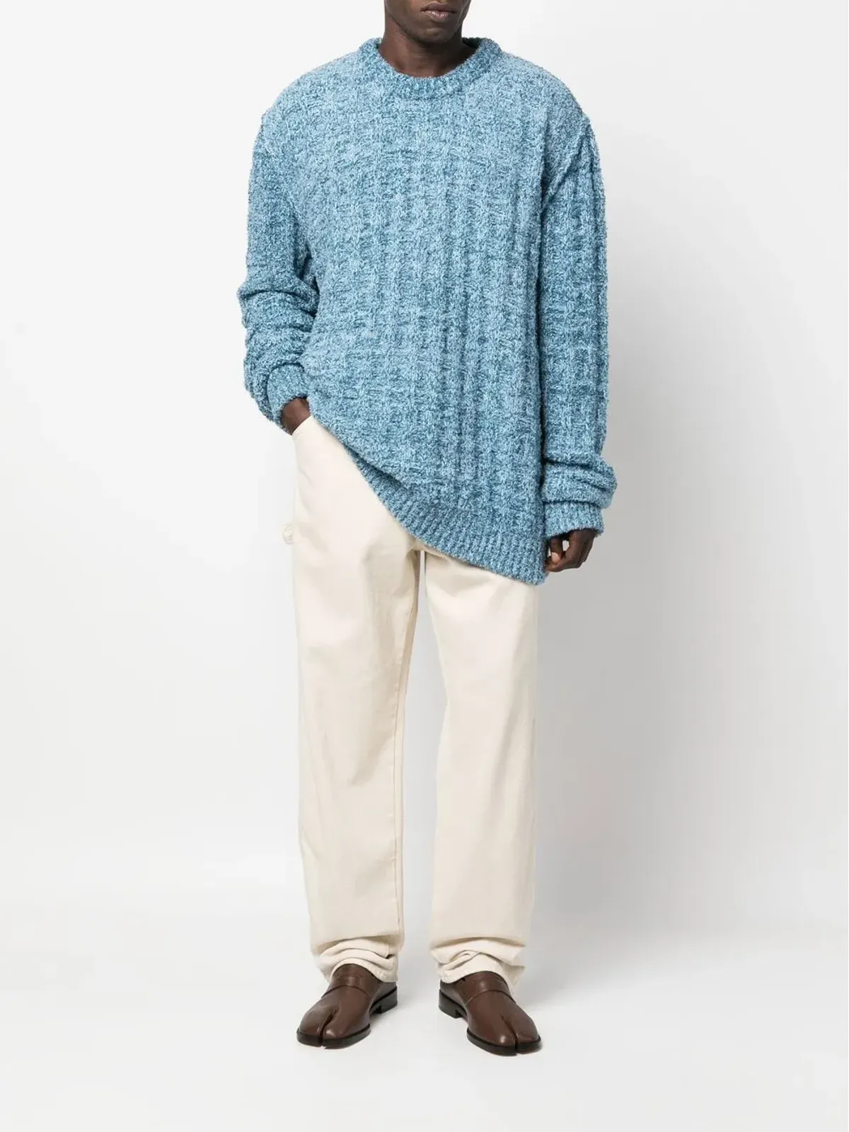 Maison Margiela リブ編み クルーネック セーター - 画像2