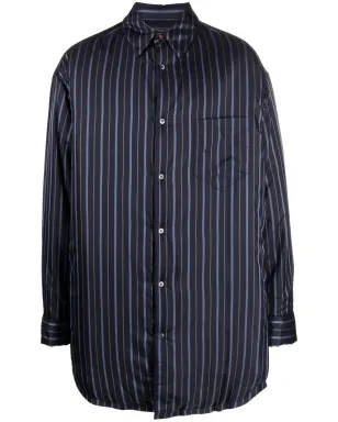 Maison Margiela ストライプ入りパデッドシャツ - Blue - サムネイル1