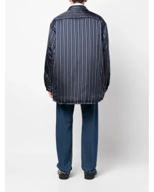 Maison Margiela ストライプ入りパデッドシャツ - Blue - サムネイル5