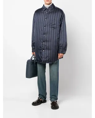 Maison Margiela ストライプ入りパデッドシャツ - Blue - サムネイル2