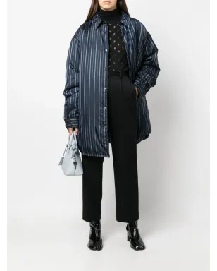 Maison Margiela ストライプ入りパデッドシャツ - Blue - サムネイル3