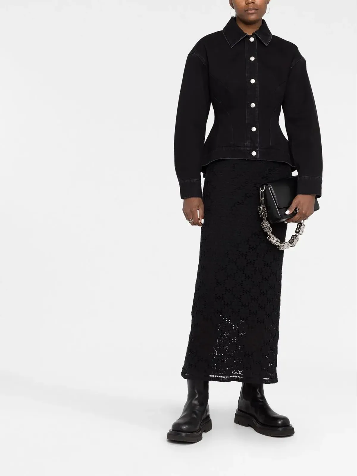 Alexander McQueen ペプラムデニムジャケット - 画像2