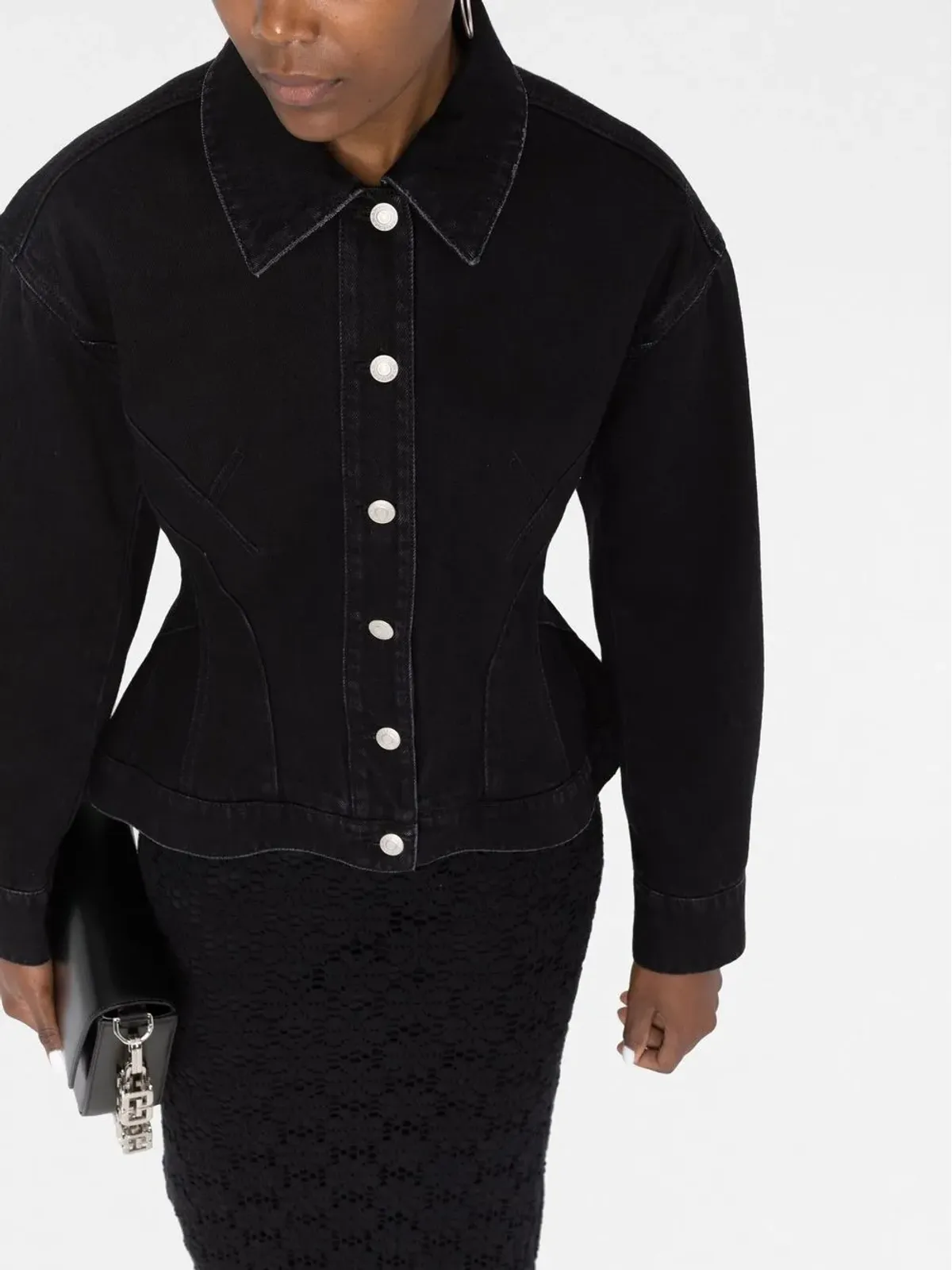 Alexander McQueen ペプラムデニムジャケット - 画像3