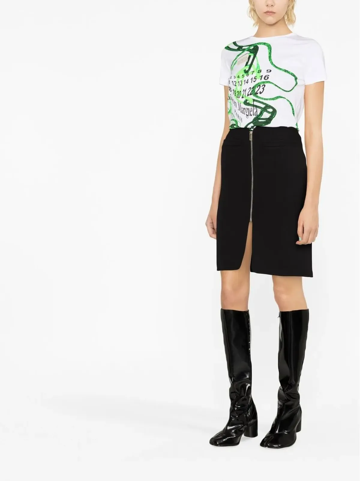 Courrèges スワロー ジップファスナー付きスカート - 画像3