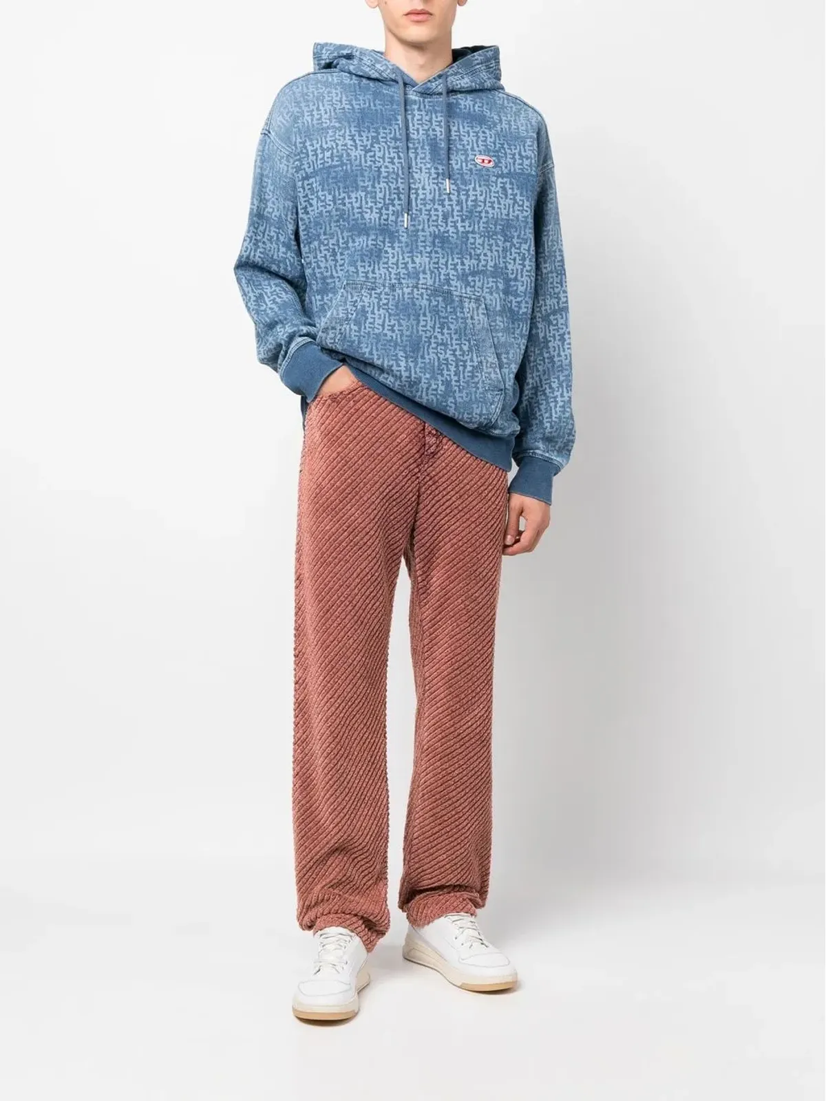 Diesel ロゴ入りドローコード付きフーディ - 画像2