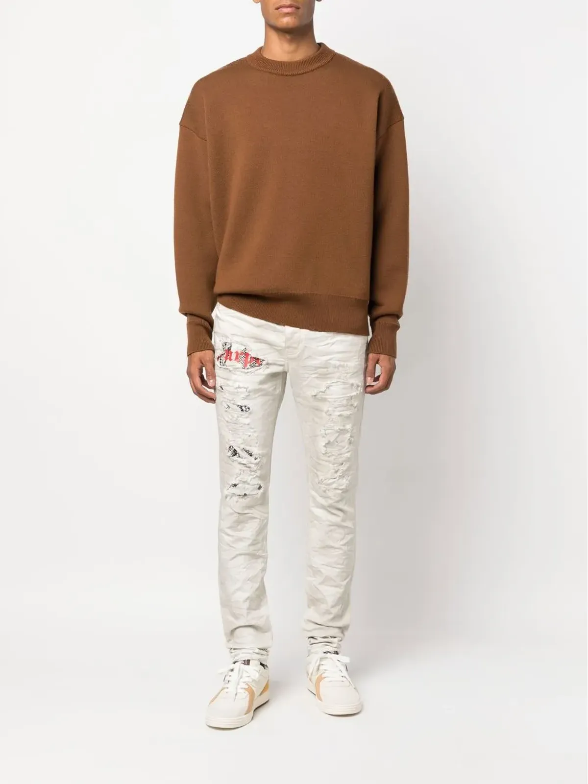 Purple Brand ペイントスプラッター テーパードジーンズ - 画像2
