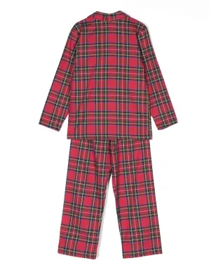 La Perla Kids タータン柄 ロングスリーブ パジャマ - レッド - サムネイル2