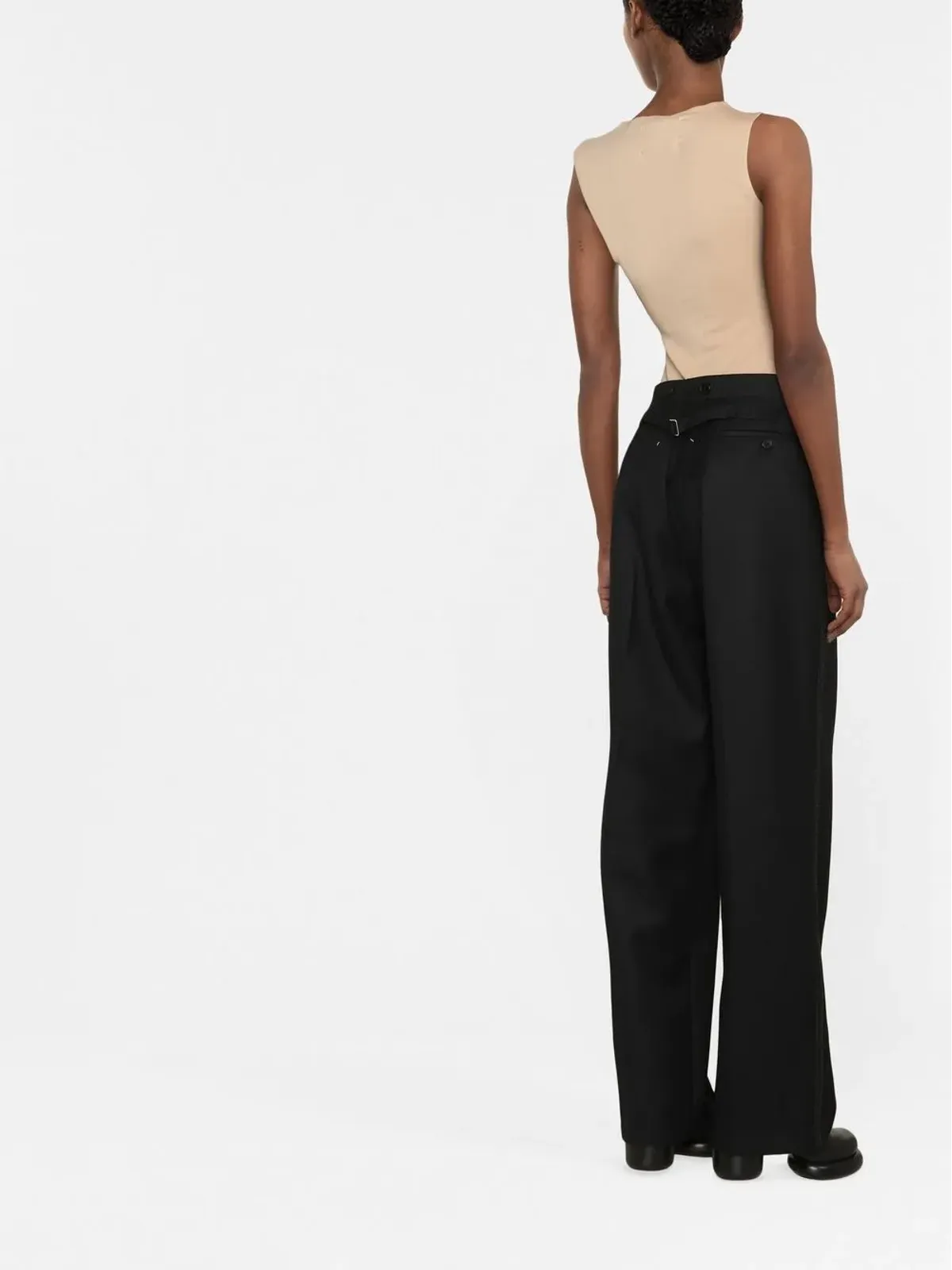 Maison Margiela 高腰テーラードパンツ - ブラック - 画像3