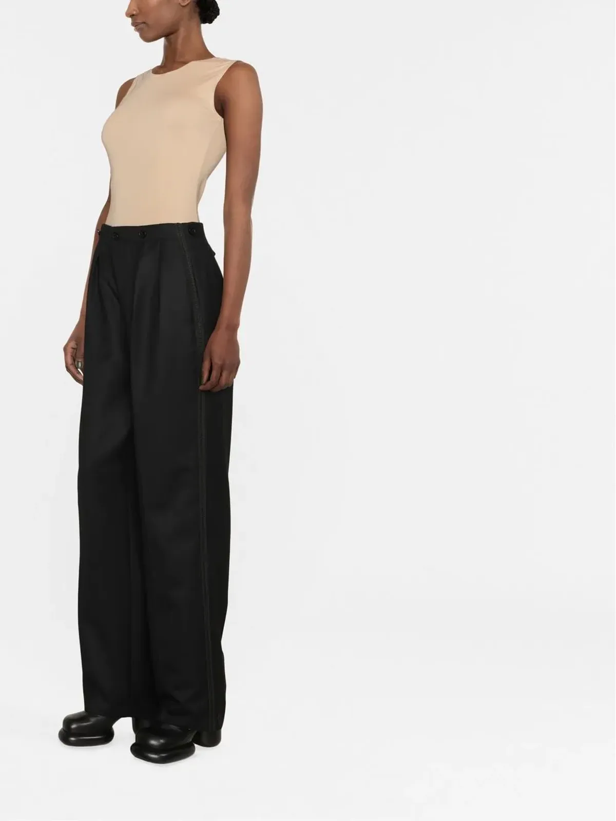 Maison Margiela 高腰テーラードパンツ - ブラック - 画像4