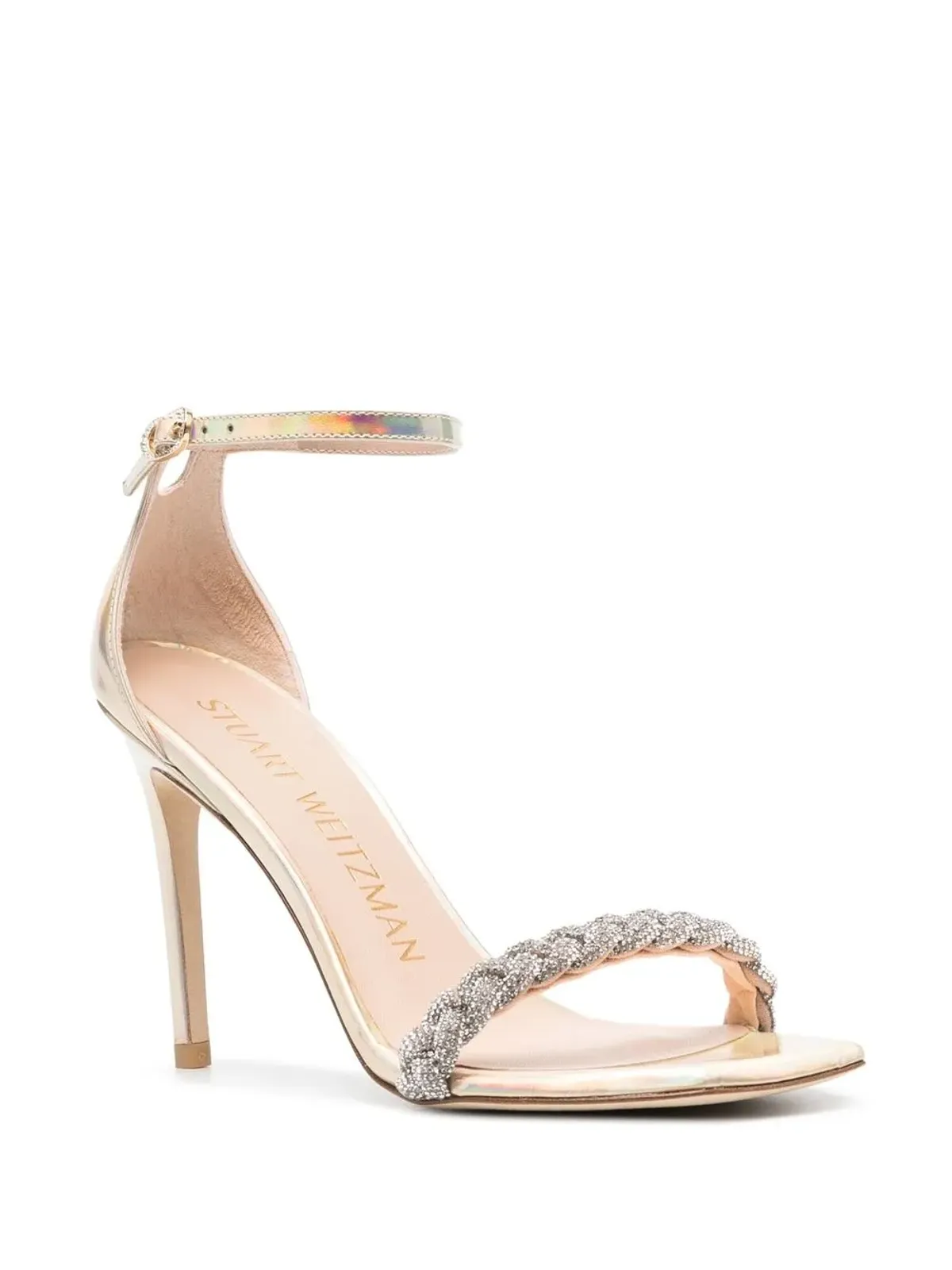 Stuart Weitzman 虹色クリスタル装飾サンダル - 画像2