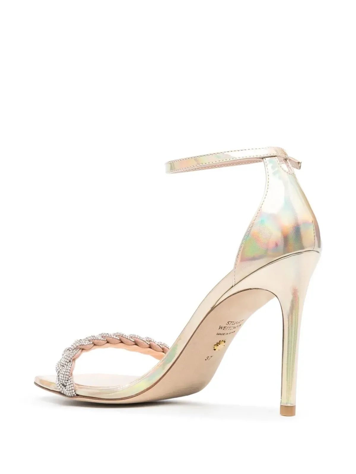 Stuart Weitzman 虹色クリスタル装飾サンダル - 画像3