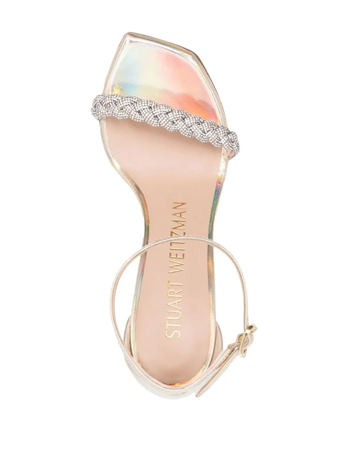 Stuart Weitzman 虹色クリスタル装飾サンダル - 画像4