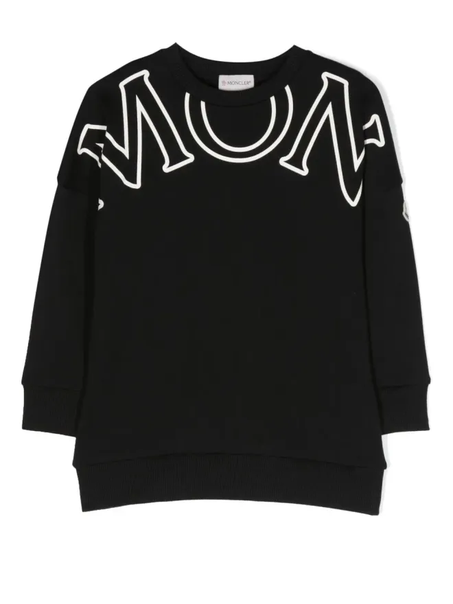 Moncler Enfant Moncler Enfant ロゴプリント スウェットシャツドレス ブラックの商品画像