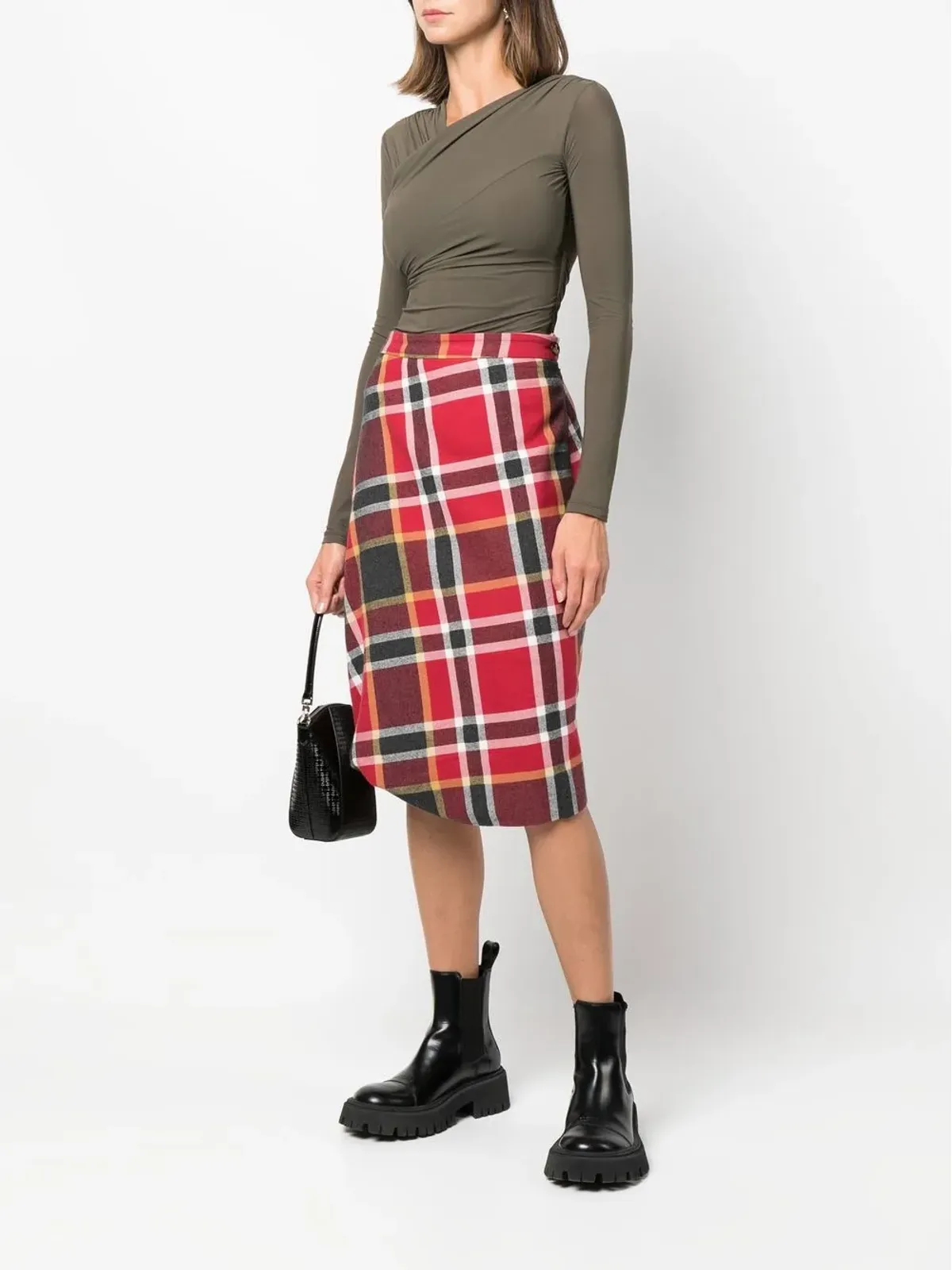 Vivienne Westwood Pre-Owned 1990年代チェック柄ミディスカート - レッド - 画像2