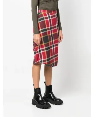 Vivienne Westwood Pre-Owned 1990年代チェック柄ミディスカート - レッド - サムネイル3