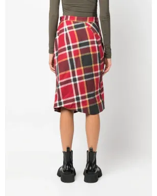 Vivienne Westwood Pre-Owned 1990年代チェック柄ミディスカート - レッド - サムネイル4