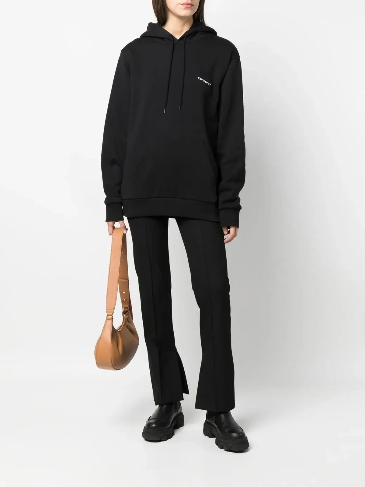 Carhartt WIP スクリプト刺繍入りプルオーバーフーディー - 画像3