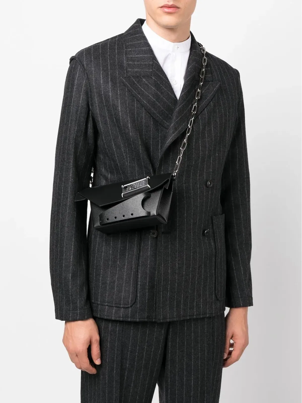 Maison Margiela Snatched レザーショルダーバッグ - ブラック - 画像2