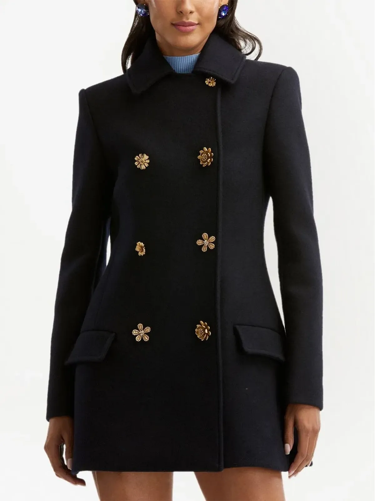 Oscar de la Renta ボタンディテール ブレザードレス - 画像4