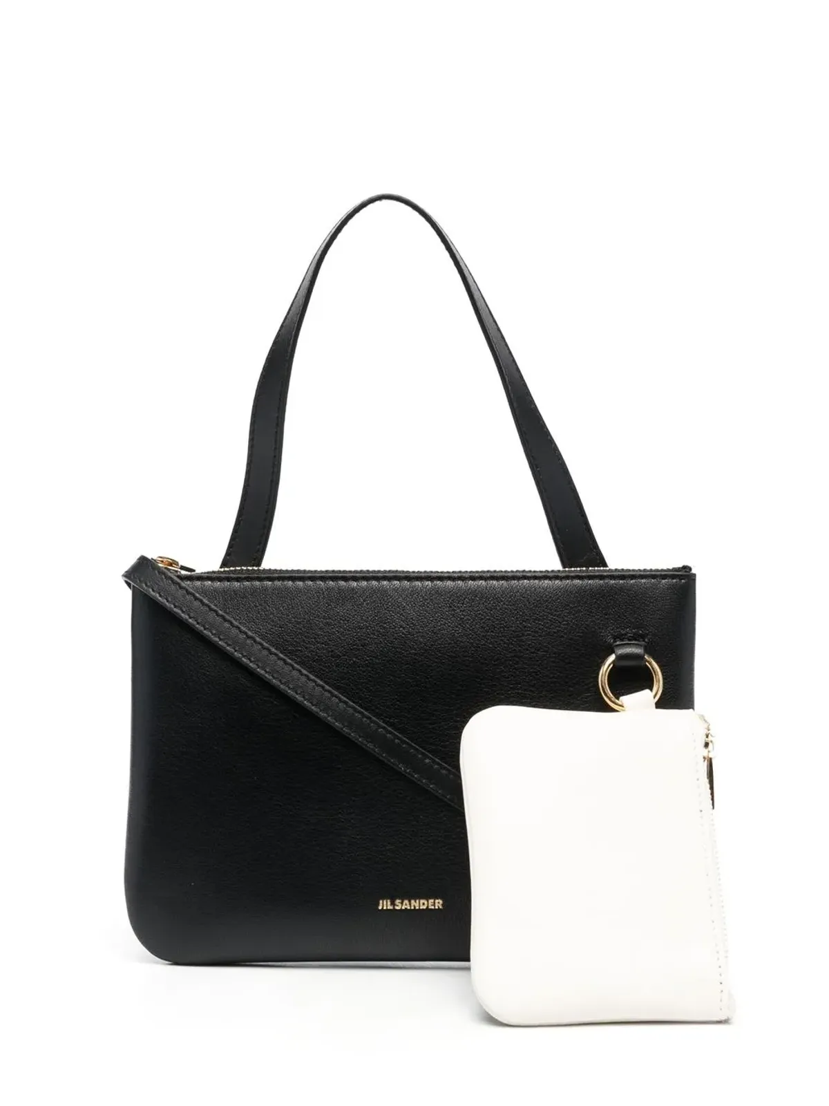 Jil Sander ナッパレザー ロゴプリント バッグ - ブラック - 画像1