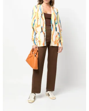 The Elder Statesman 編み込みペインタリープリント カシミヤ カーディガン - サムネイル2