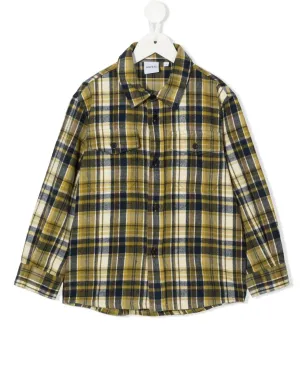 Aspesi Kids チェック柄長袖シャツ - イエロー - サムネイル1