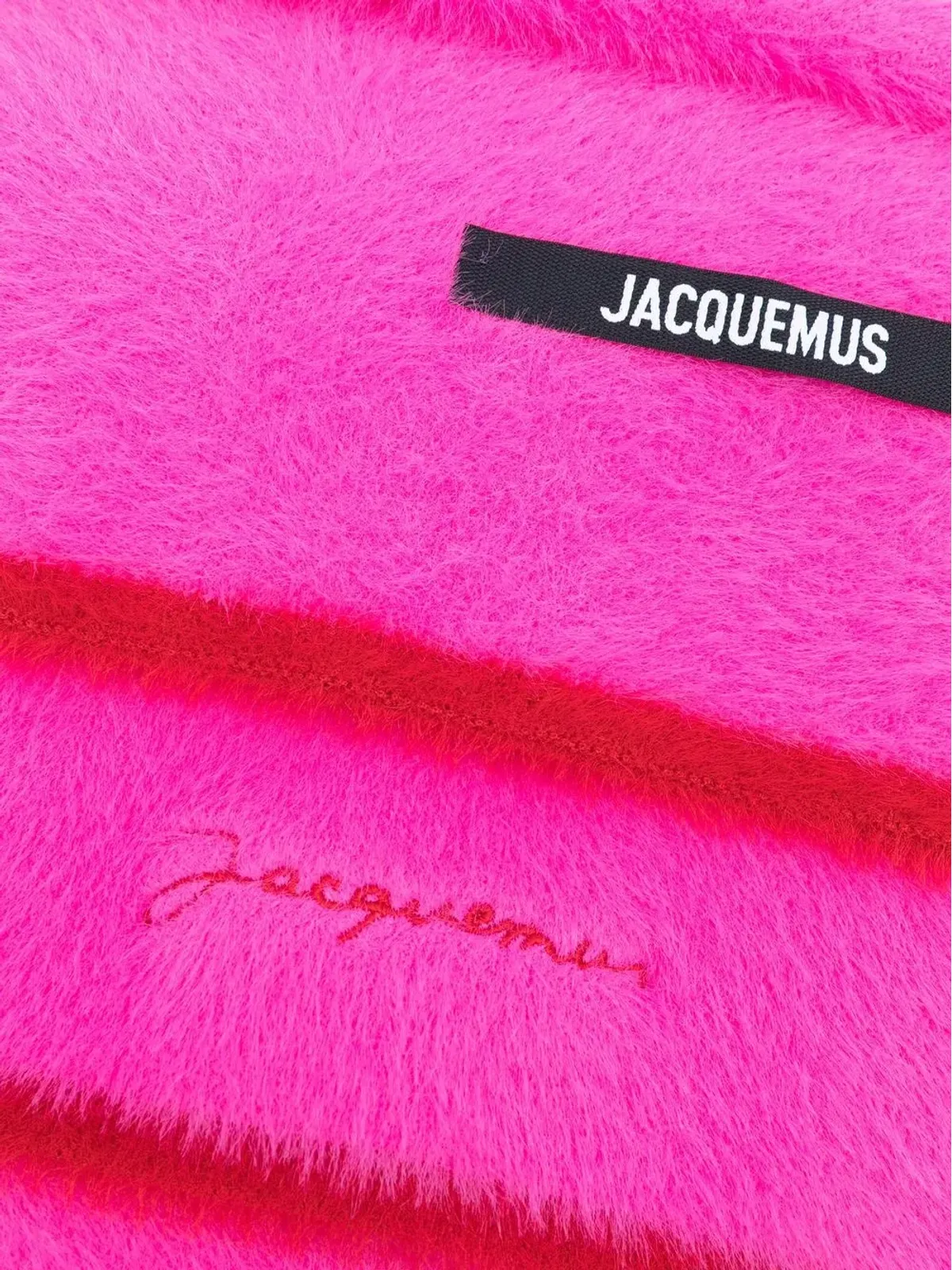 Jacquemus テクスチャード ロゴ刺繍スカーフ - 画像3