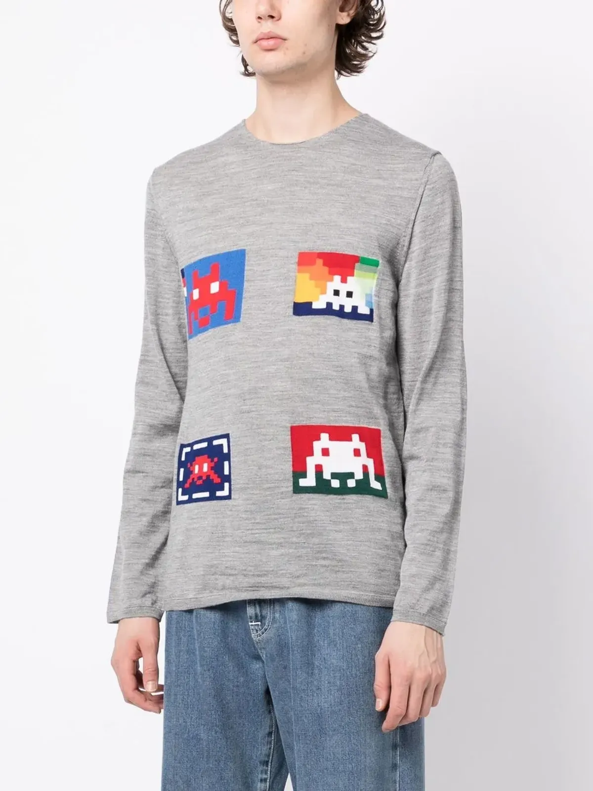 Comme Des Garçons Shirt グラフィックプリント細編みセーター - 画像3