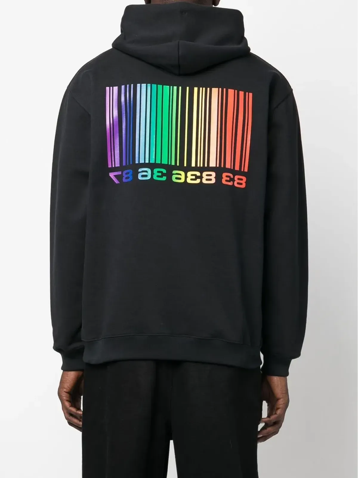 VTMNTS バーコードプリント プルオーバーフーディ ブラック - 画像5