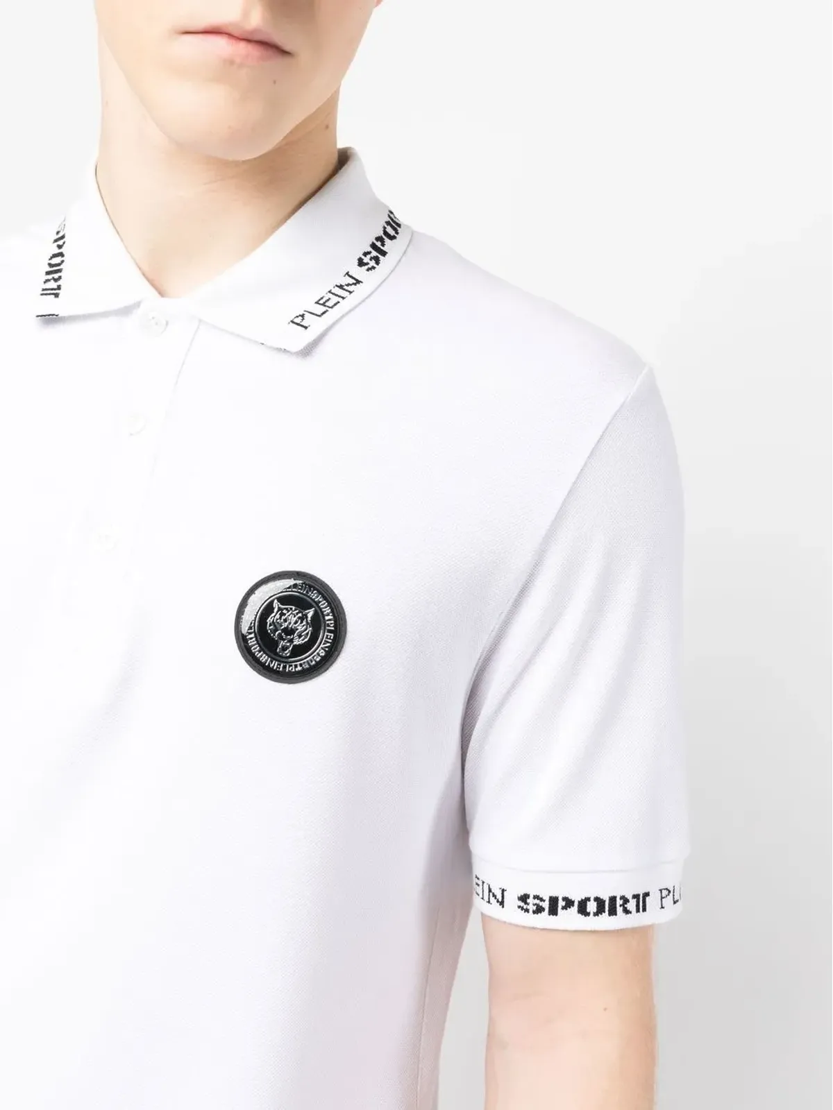 Plein Sport ロゴパッチ 半袖ポロシャツ - White - 画像5