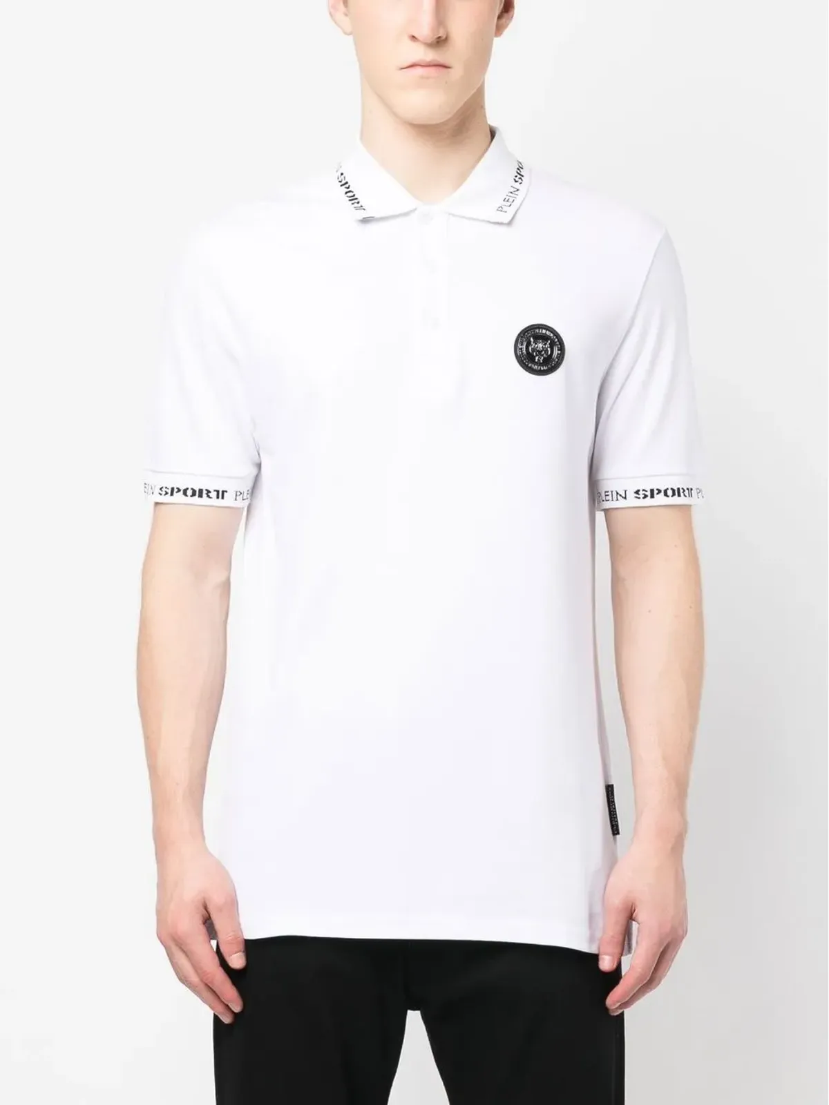 Plein Sport ロゴパッチ 半袖ポロシャツ - White - 画像3