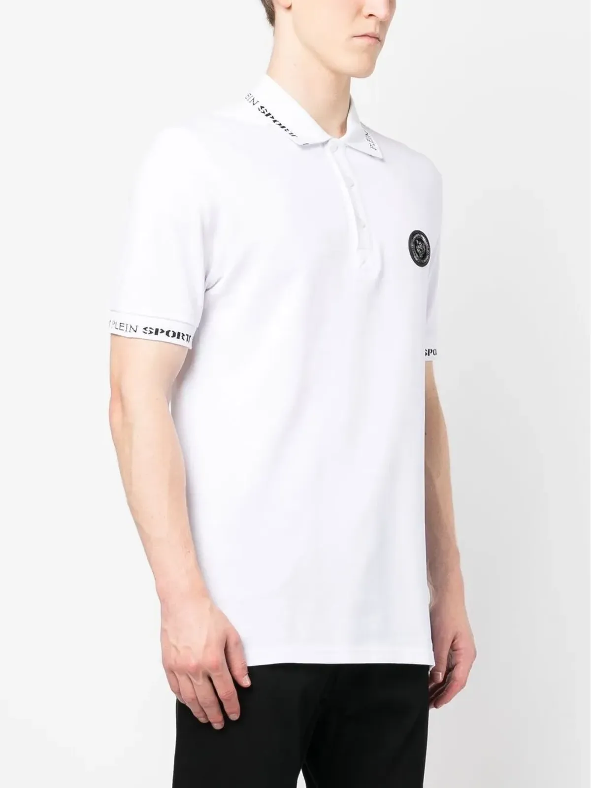 Plein Sport ロゴパッチ 半袖ポロシャツ - White - 画像4