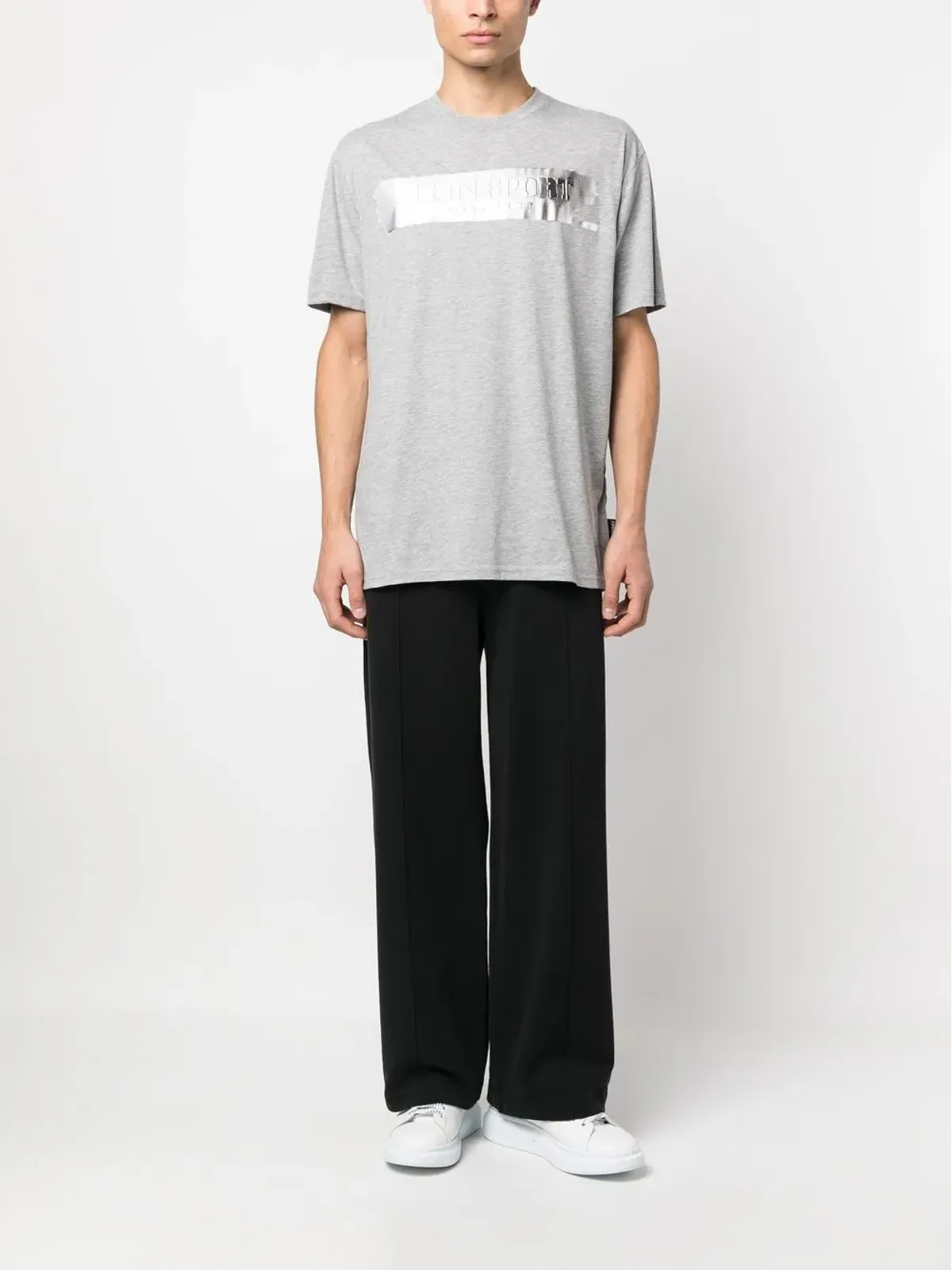 Plein Sport デボスドロゴ入り 半袖Tシャツ グレー - 画像2