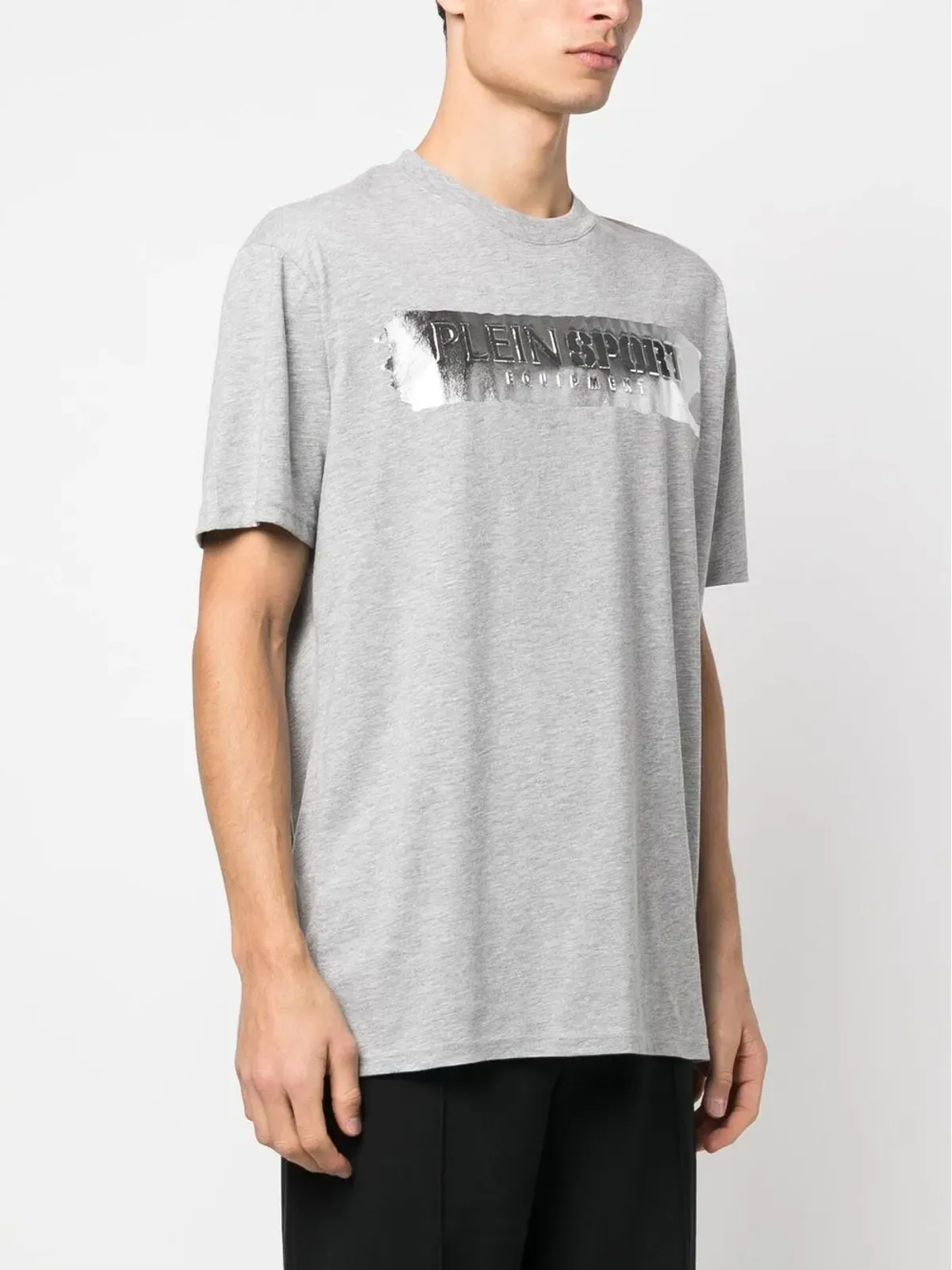 Plein Sport デボスドロゴ入り 半袖Tシャツ グレー - 画像3