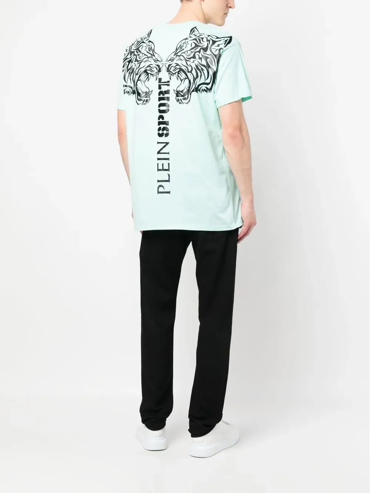 Plein Sport ロゴパッチ 半袖Tシャツ グリーン - 画像2
