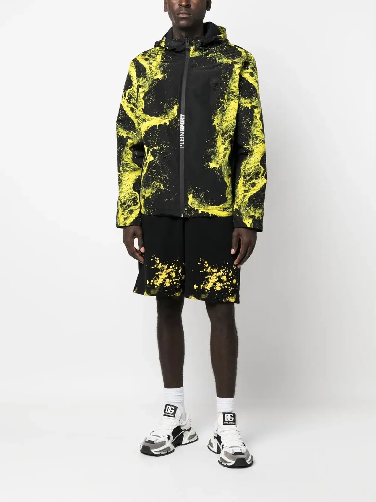 Plein Sport ペイントスプラター柄 トラックショーツ - 画像2