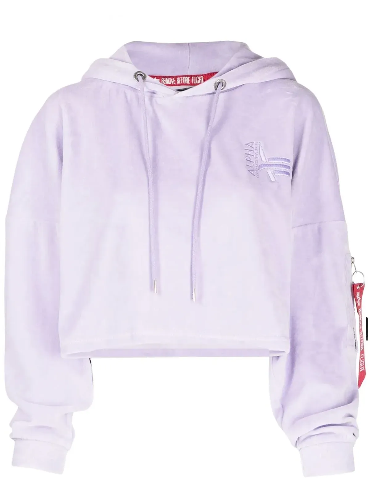 Alpha Industries クロップドベルベットフーディー - 画像1