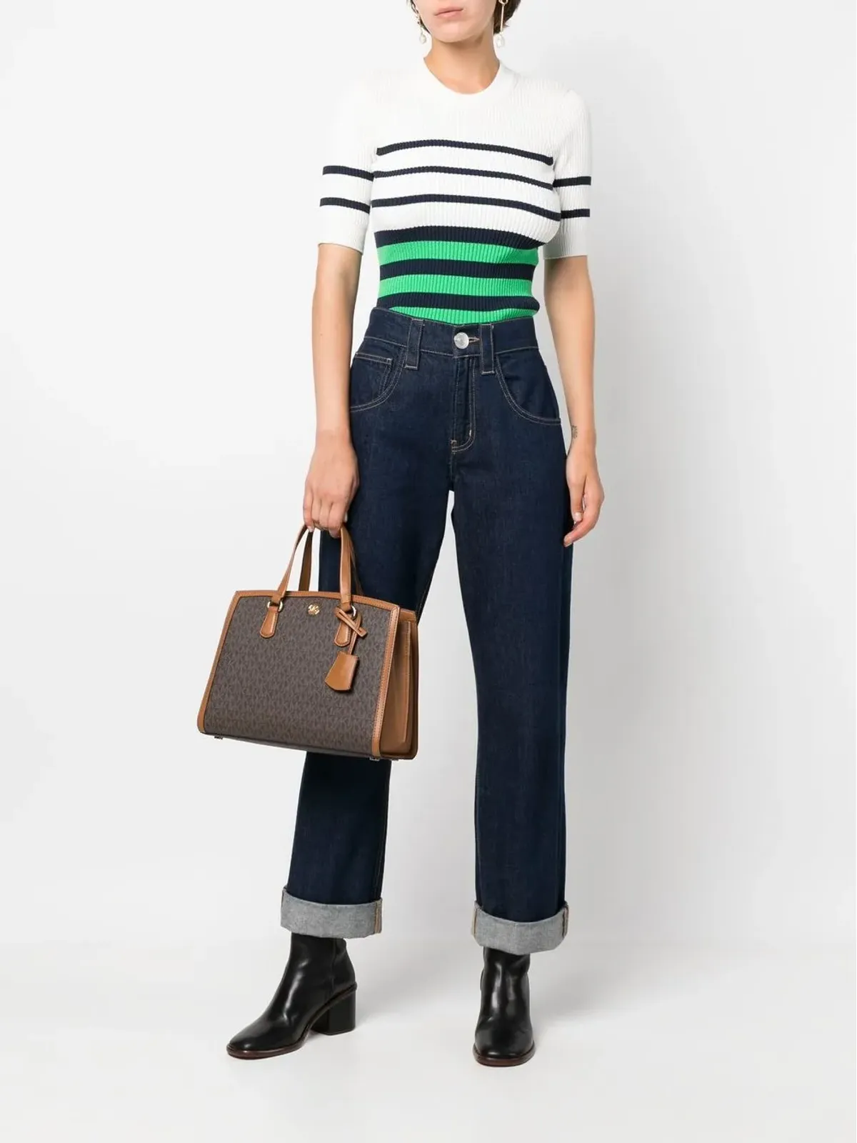 Michael Michael Kors チャンタル トップハンドル トートバッグ ブラウン - 画像2