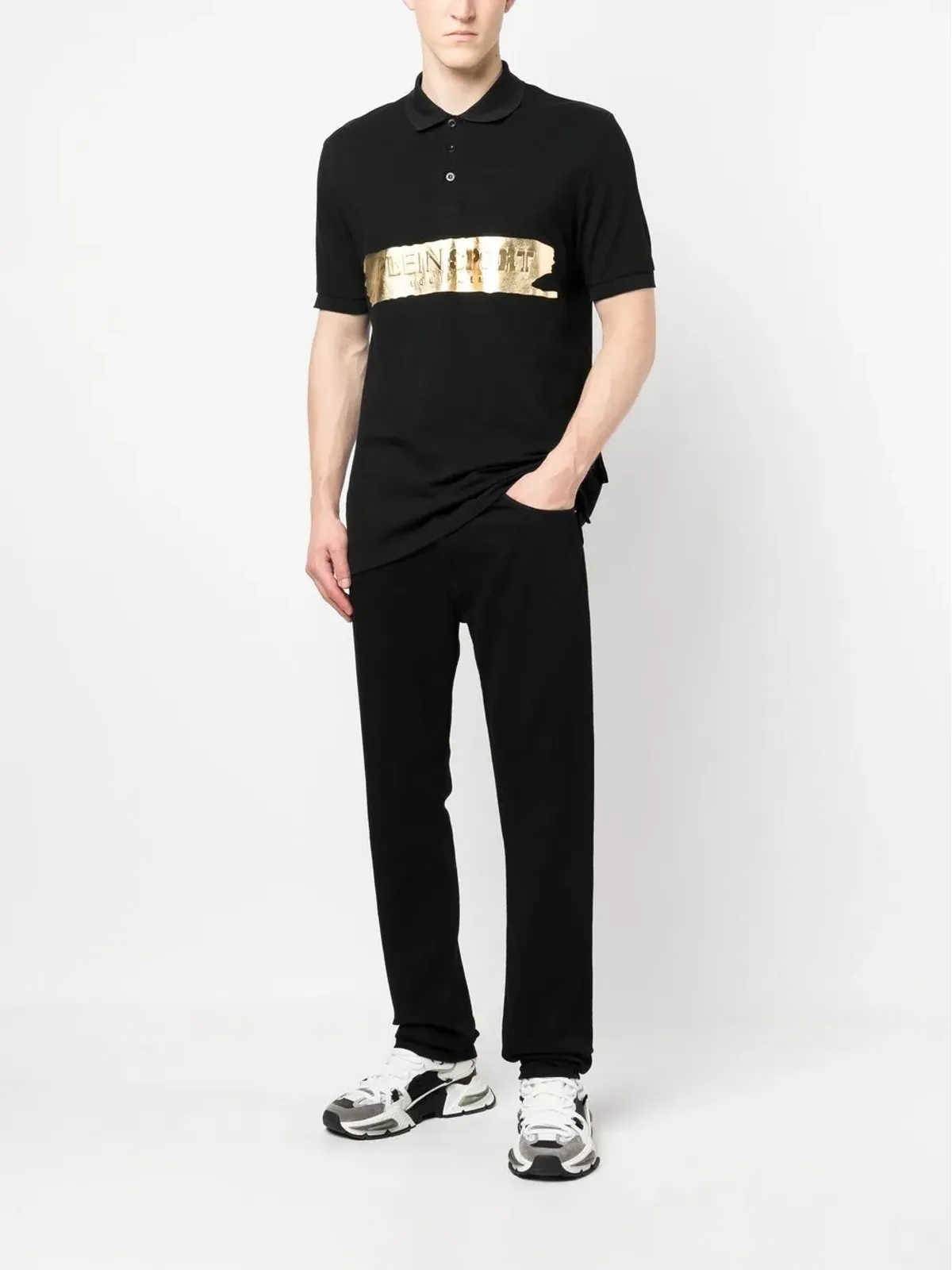 Plein Sport ロゴプリントショートスリーブポロシャツ - 画像2