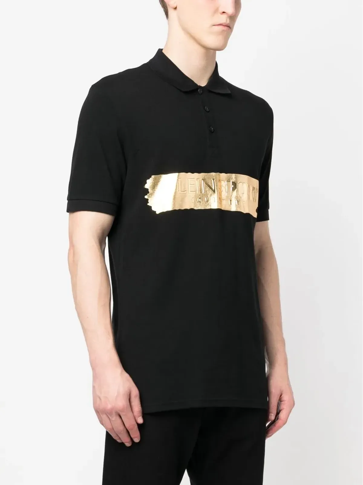 Plein Sport ロゴプリントショートスリーブポロシャツ - 画像3