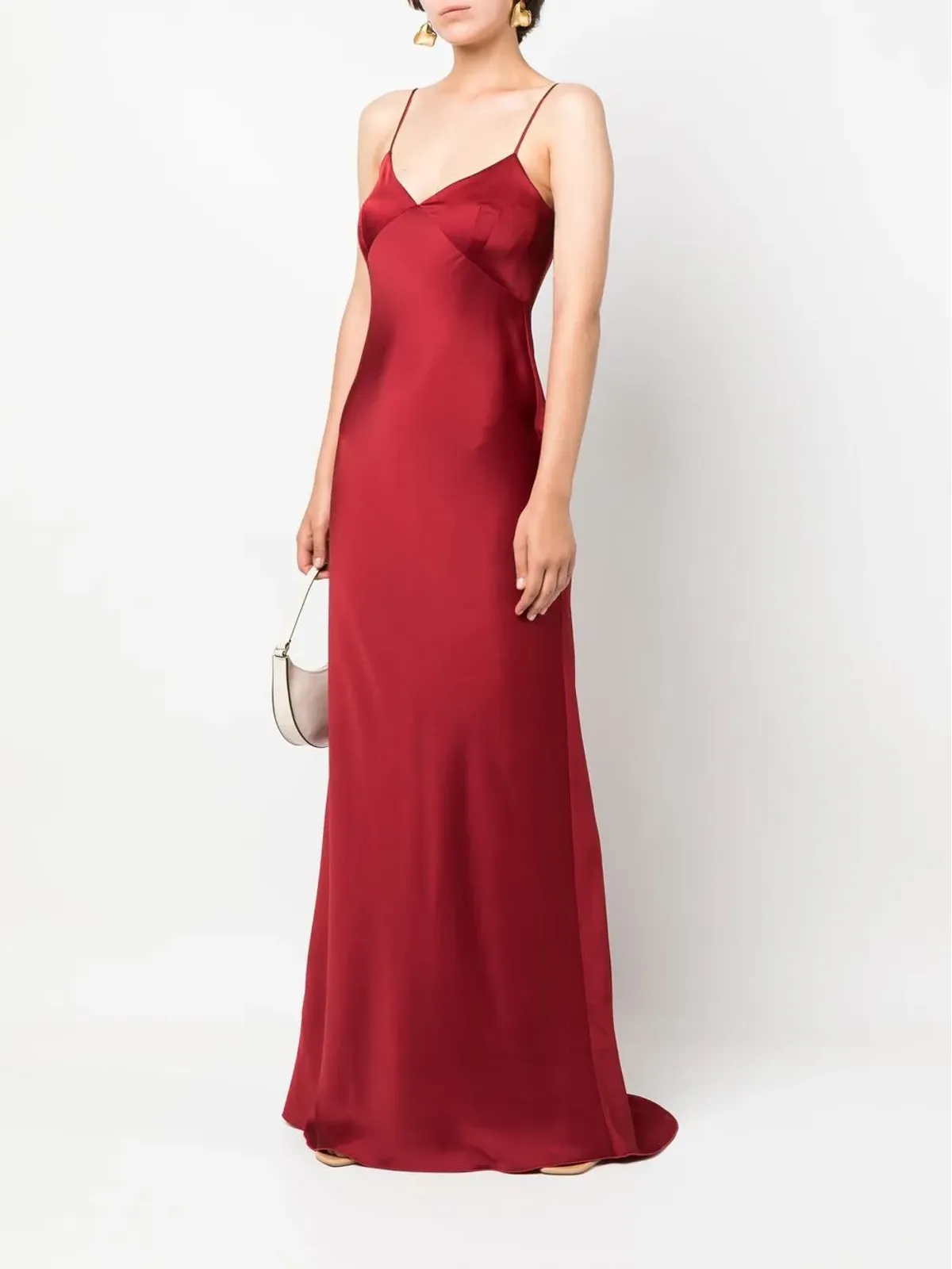 Max Mara Vネック サテンガウン - 画像2