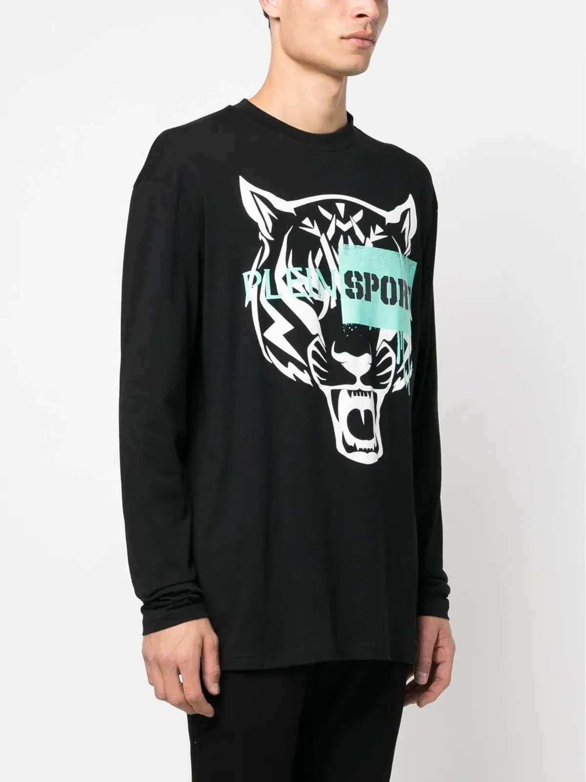 Plein Sport タイガーモチーフ・長袖Tシャツ（ブラック） - 画像3
