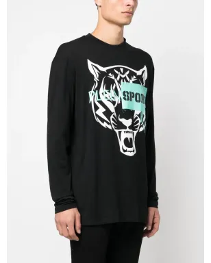 Plein Sport タイガーモチーフ・長袖Tシャツ（ブラック） - サムネイル3