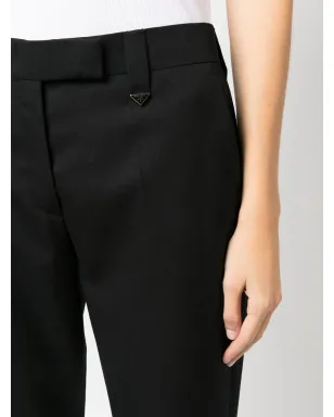 Prada ロゴプレート付きクロップドパンツ - サムネイル5