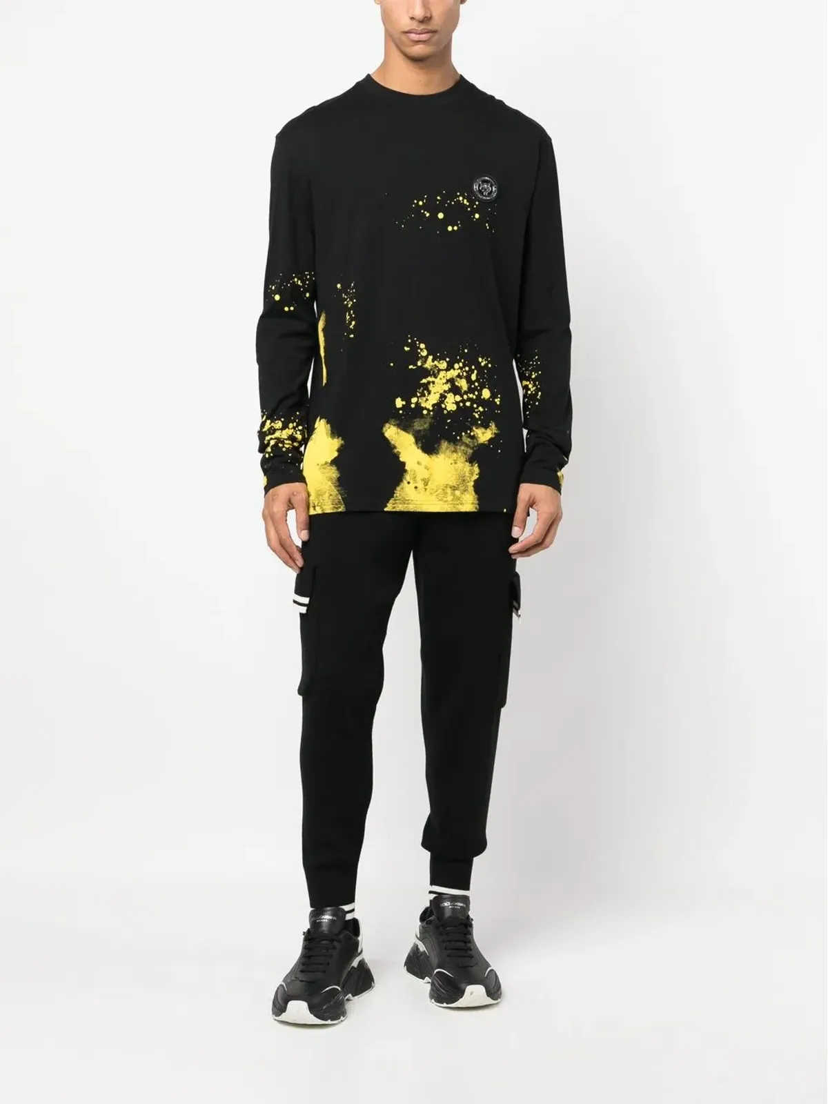 Plein Sport ペイントスプラター プリント長袖Tシャツ - 画像2
